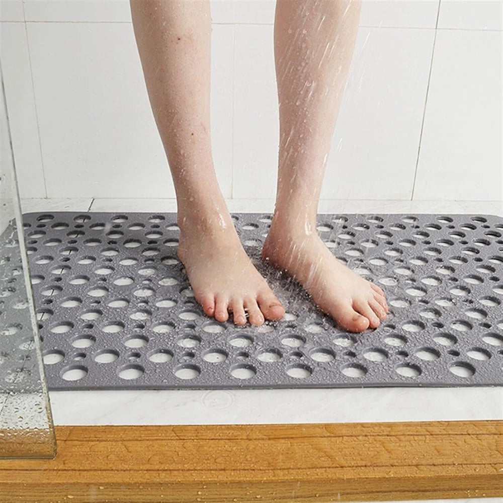 Non Slip Shower Mat with Suction Cups and Drain Holes for Bathtub