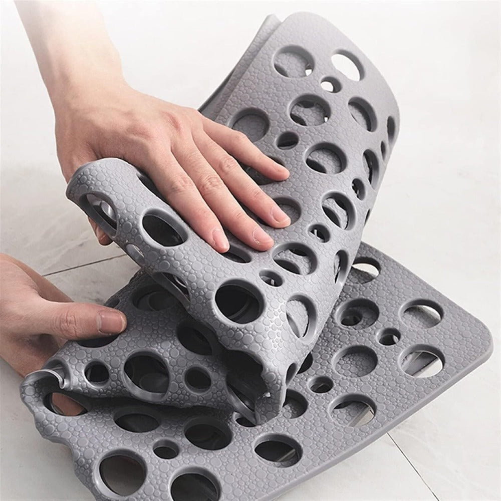 Non Slip Shower Mat with Suction Cups and Drain Holes for Bathtub