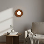 Nordic Wood Wall Sconce with Frosted Glass Globe Shade for Bedroom