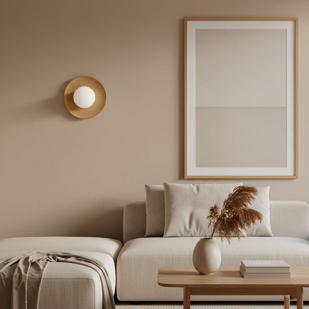Nordic Wood Wall Sconce with Frosted Glass Globe Shade for Bedroom