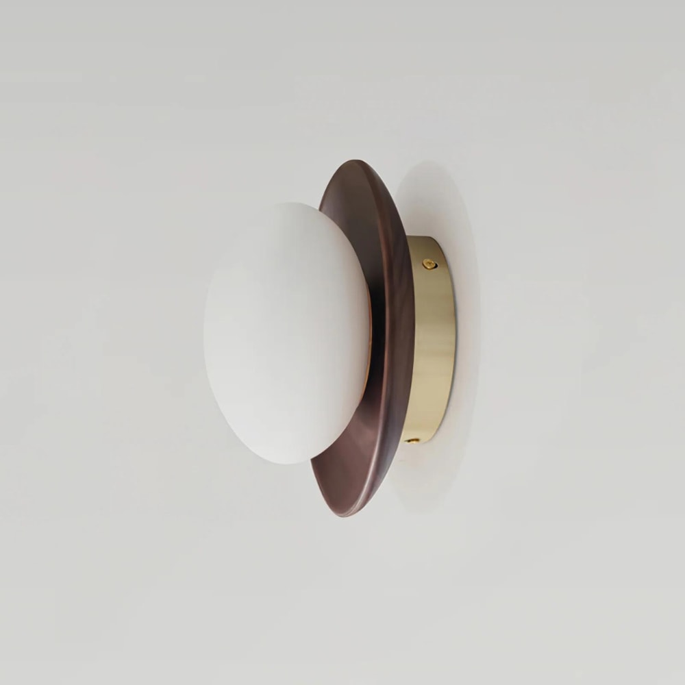 Nordic Wood Wall Sconce with Frosted Glass Globe Shade for Bedroom