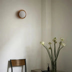 Nordic Wood Wall Sconce with Frosted Glass Globe Shade for Bedroom