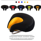 Noseless Wide Bike Saddle with Thick Soft Padding for Comfortable Riding