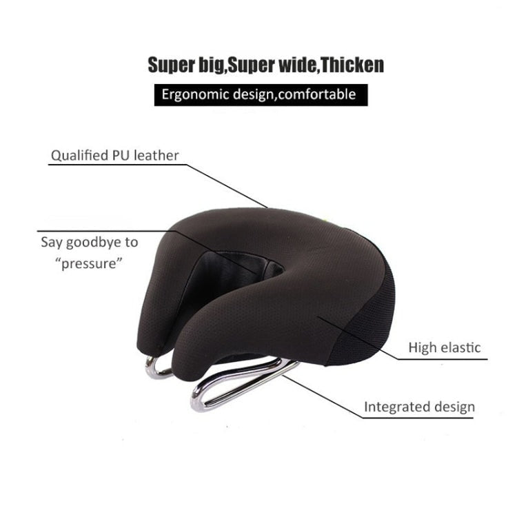 Noseless Wide Bike Saddle with Thick Soft Padding for Comfortable Riding