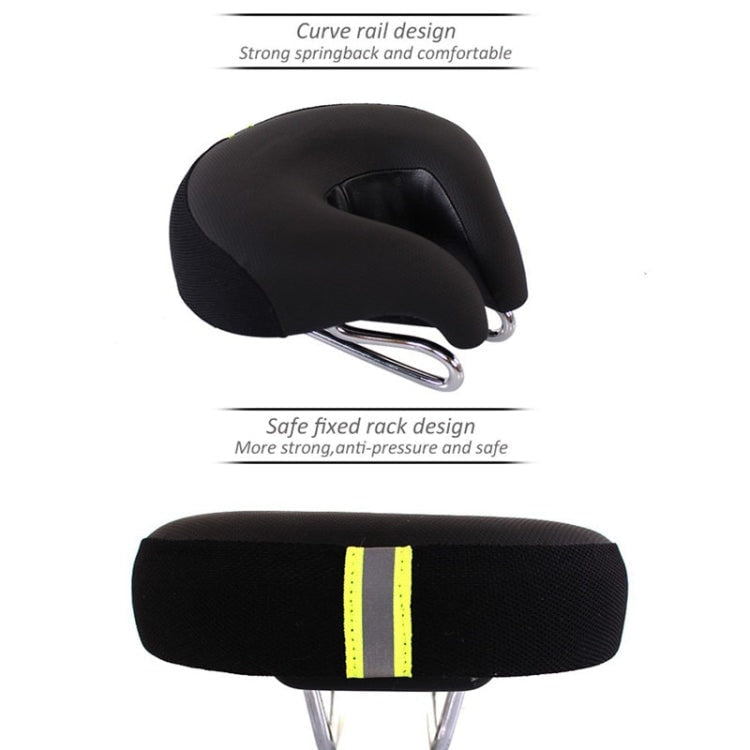 Noseless Wide Bike Saddle with Thick Soft Padding for Comfortable Riding