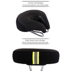 Noseless Wide Bike Saddle with Thick Soft Padding for Comfortable Riding