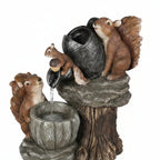Outdoor Fountain Birdbath Solar Garden Water Feature Resin Animal Figurine Fountain with Pump for Patio Balcony and Lawn