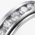 Zirconia Spinner Ring in Polished Titanium Steel with Rotating Band