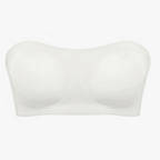 Strapless Wireless Bra with Crossover Back Band and Side Closure