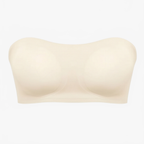 Strapless Wireless Bra with Crossover Back Band and Side Closure