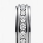 Zirconia Spinner Ring in Polished Titanium Steel with Rotating Band