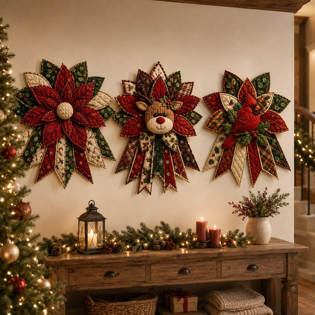 Oversized Christmas Quilted Door Hanger Sewing Kit for Beginners