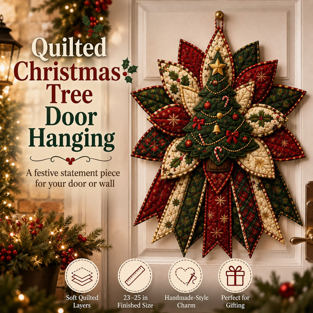 Oversized Christmas Quilted Door Hanger Sewing Kit for Beginners