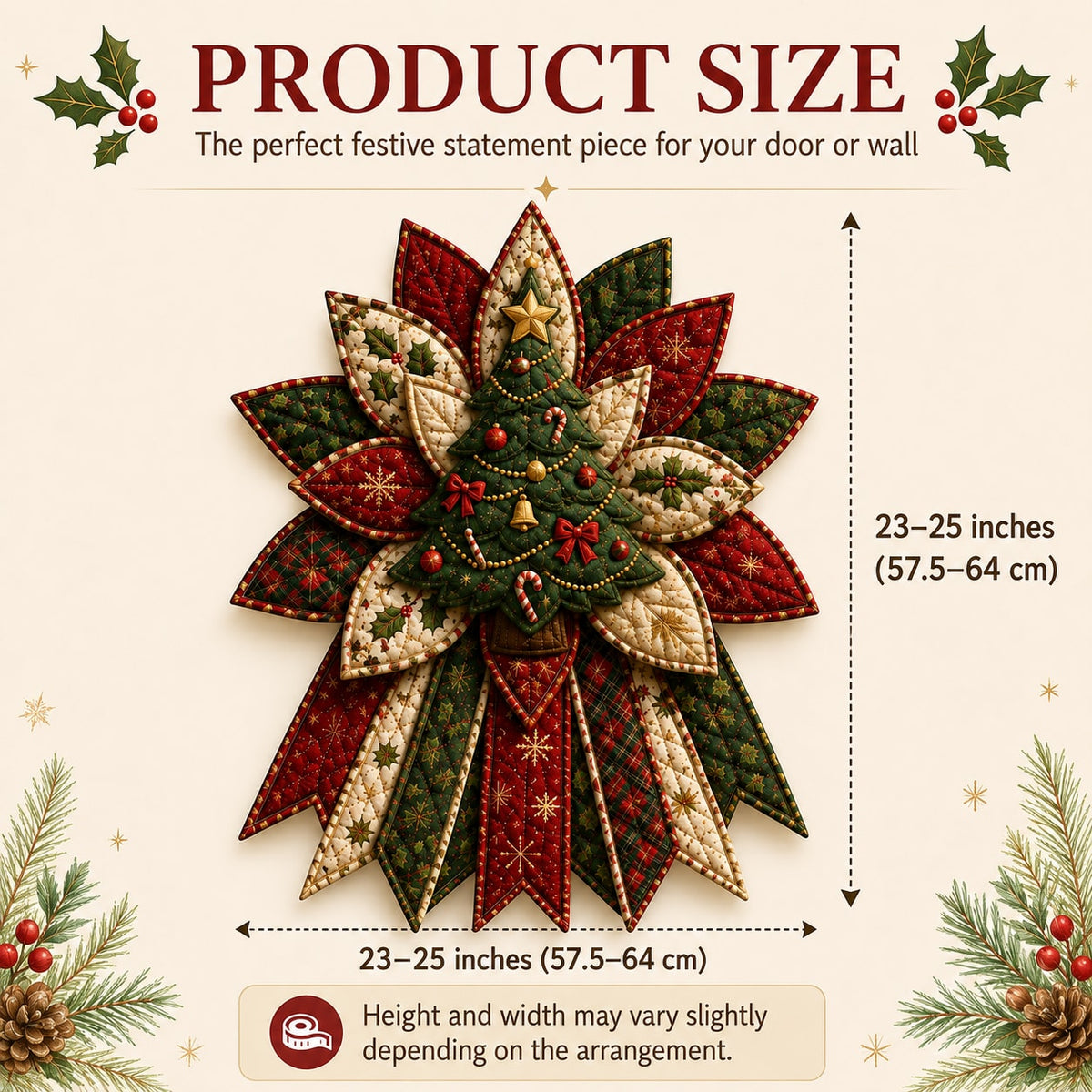 Oversized Christmas Quilted Door Hanger Sewing Kit for Beginners