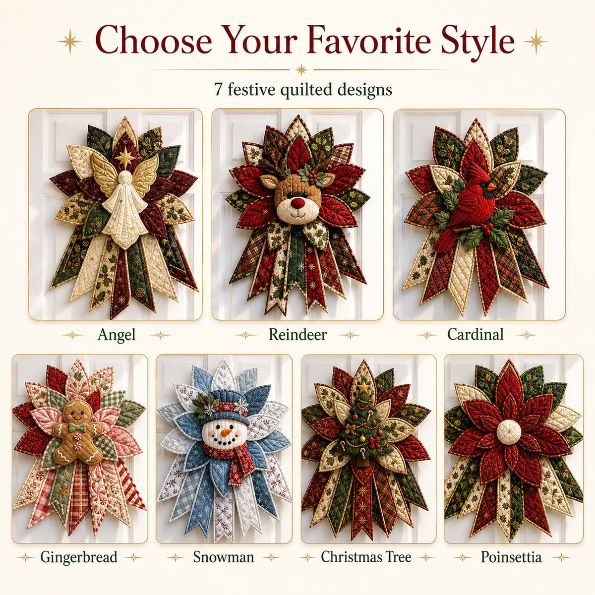 Oversized Christmas Quilted Door Hanger Sewing Kit for Beginners
