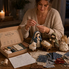 Patchwork Fabric Nativity Scene Sewing Kit with Precut Pieces for Christmas