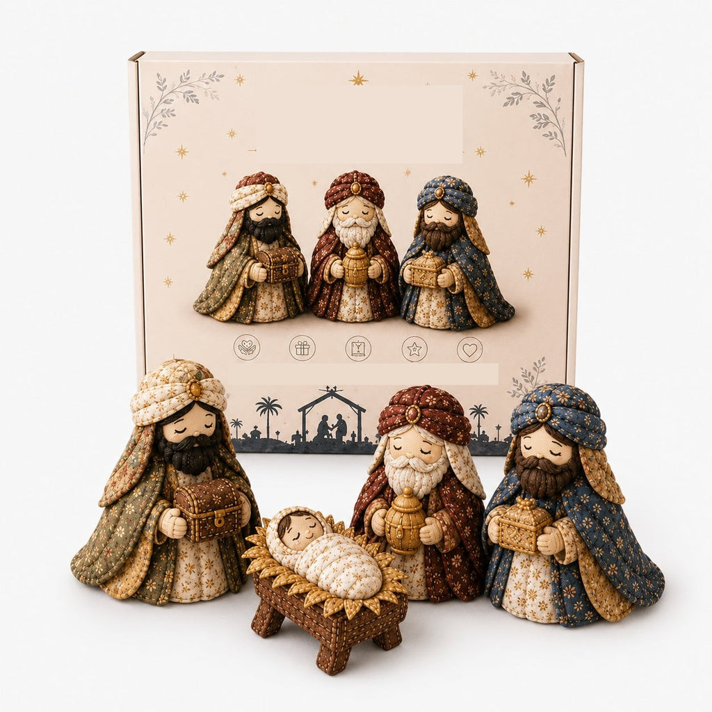 Patchwork Fabric Nativity Scene Sewing Kit with Precut Pieces for Christmas