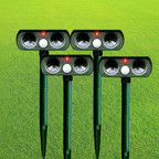 Solar Powered Ultrasonic Pest Repeller Outdoor Animal Deterrent with Motion Sensor and Flashing Light Garden Stake