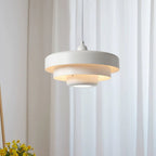 Mid-Century Metal Dining Room Pendant Light with Layered Disc Shade