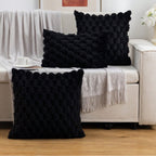 Plush Bubble Texture Throw Pillow Cover with Hidden Zipper