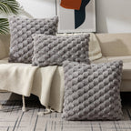 Plush Bubble Texture Throw Pillow Cover with Hidden Zipper