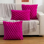 Plush Bubble Texture Throw Pillow Cover with Hidden Zipper