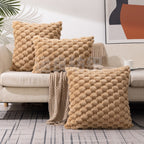 Plush Bubble Texture Throw Pillow Cover with Hidden Zipper