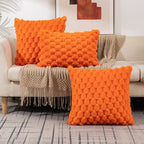 Plush Bubble Texture Throw Pillow Cover with Hidden Zipper