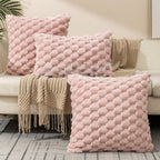 Plush Bubble Texture Throw Pillow Cover with Hidden Zipper