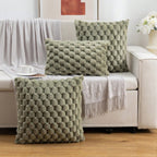 Plush Bubble Texture Throw Pillow Cover with Hidden Zipper