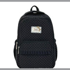 Polka Dot Ruffle Backpack with Multiple Pockets for School and Travel