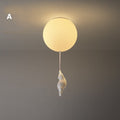 Balloon Globe Ceiling Light with Bear Pull Cord