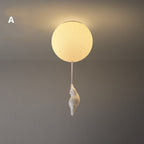 Balloon Globe Ceiling Light with Bear Pull Cord