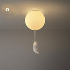 Balloon Globe Ceiling Light with Bear Pull Cord
