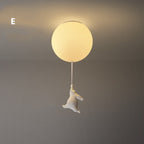 Balloon Globe Ceiling Light with Bear Pull Cord