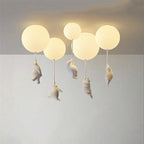 Balloon Globe Ceiling Light with Bear Pull Cord