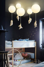 Balloon Globe Ceiling Light with Bear Pull Cord
