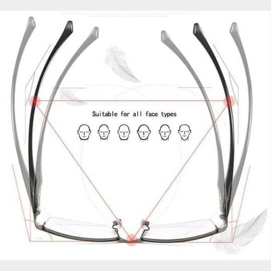 Progressive Multifocal Reading Glasses with Blue Light Filter and Titanium Frame