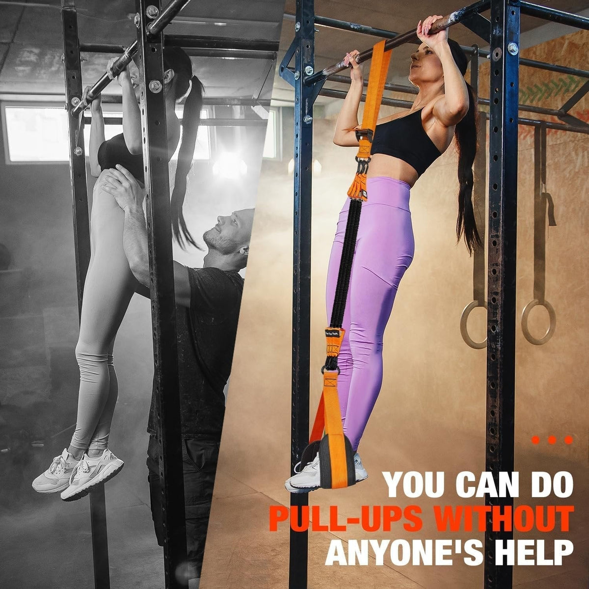 Pull Up Assistance Band with Double Foot Support for Bar Training
