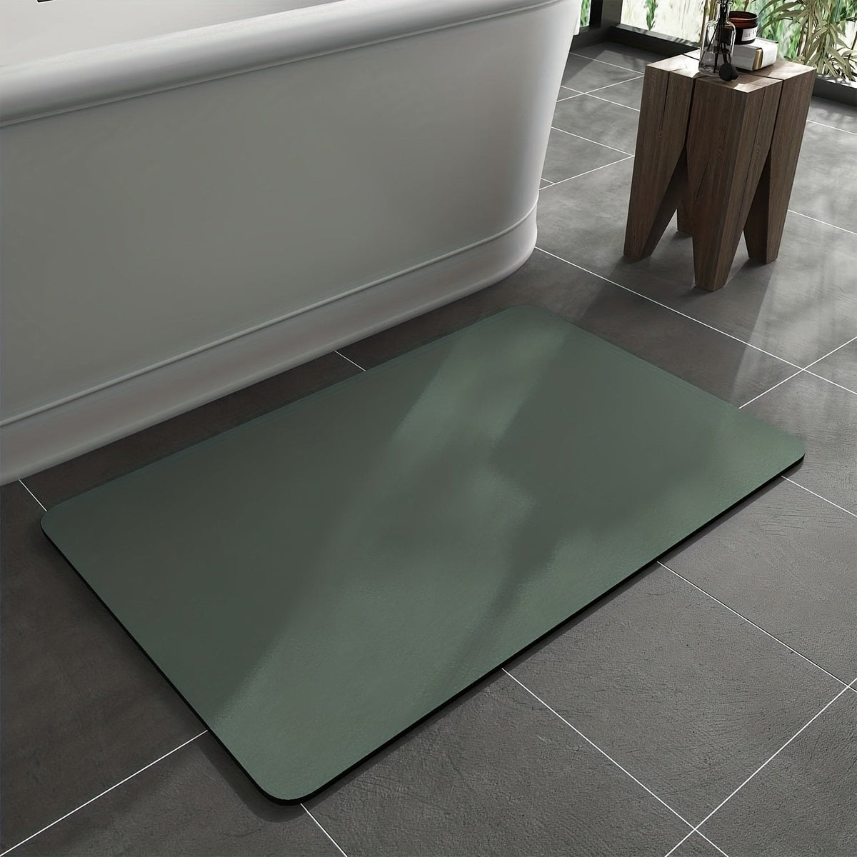 Quick Dry Diatomite Bath Mat with Non Slip Backing for Bathroom
