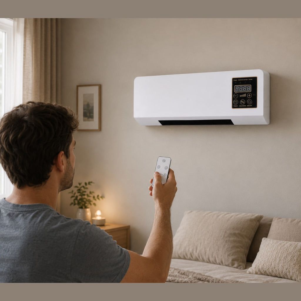Quiet Wall Mounted Fan Heater with Remote Control and LED Display