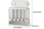 Grain Storage Container Multi Compartment Rice Dispenser Airtight Dry Food Storage with Flip Top Lid and Push Button Dispensing for Kitchen Pantry