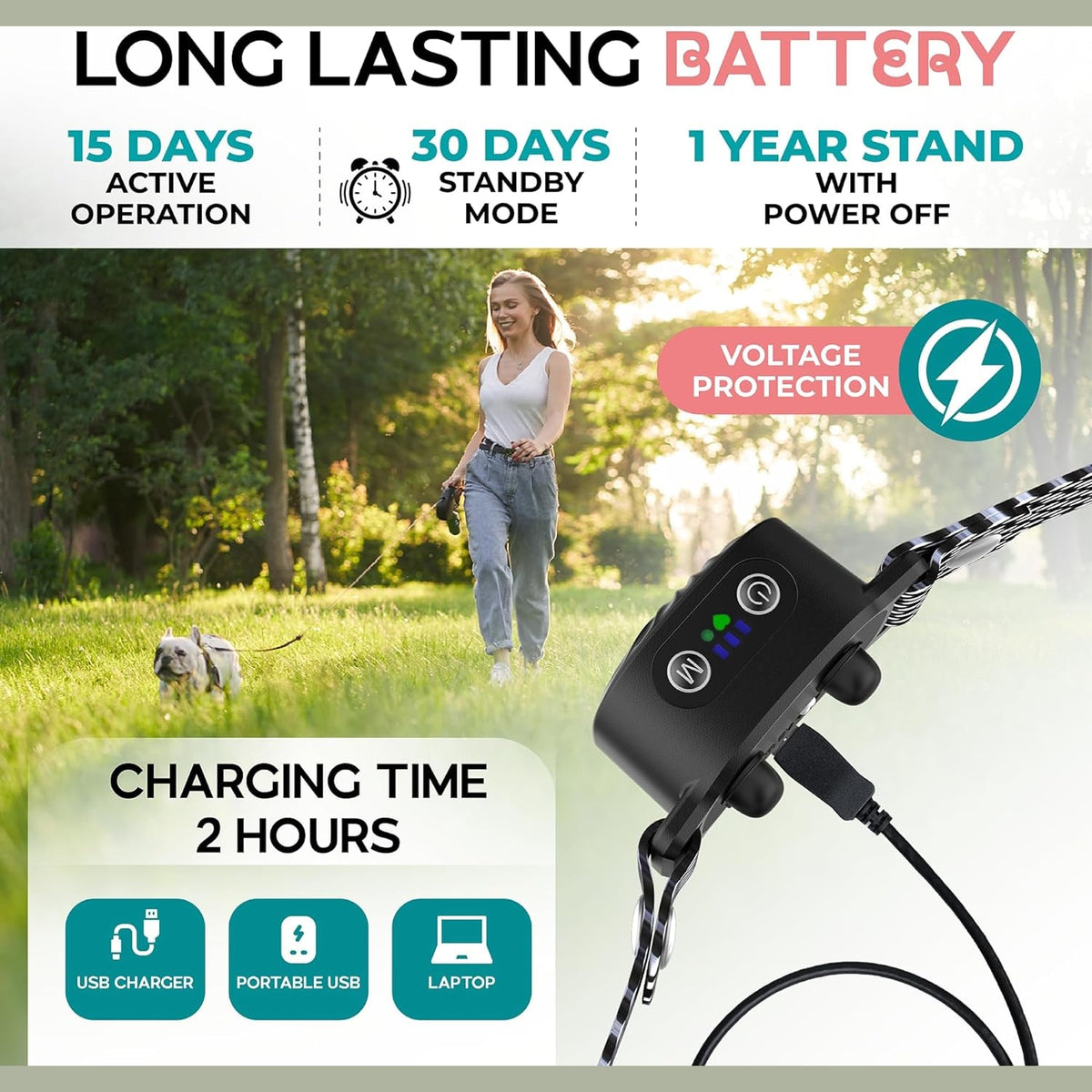 Rechargeable Anti Bark Collar for Small Dogs with Sound and Vibration