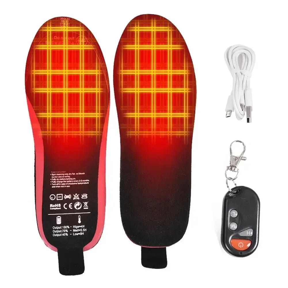 Rechargeable Heated Insoles with Remote Control for Winter Boots