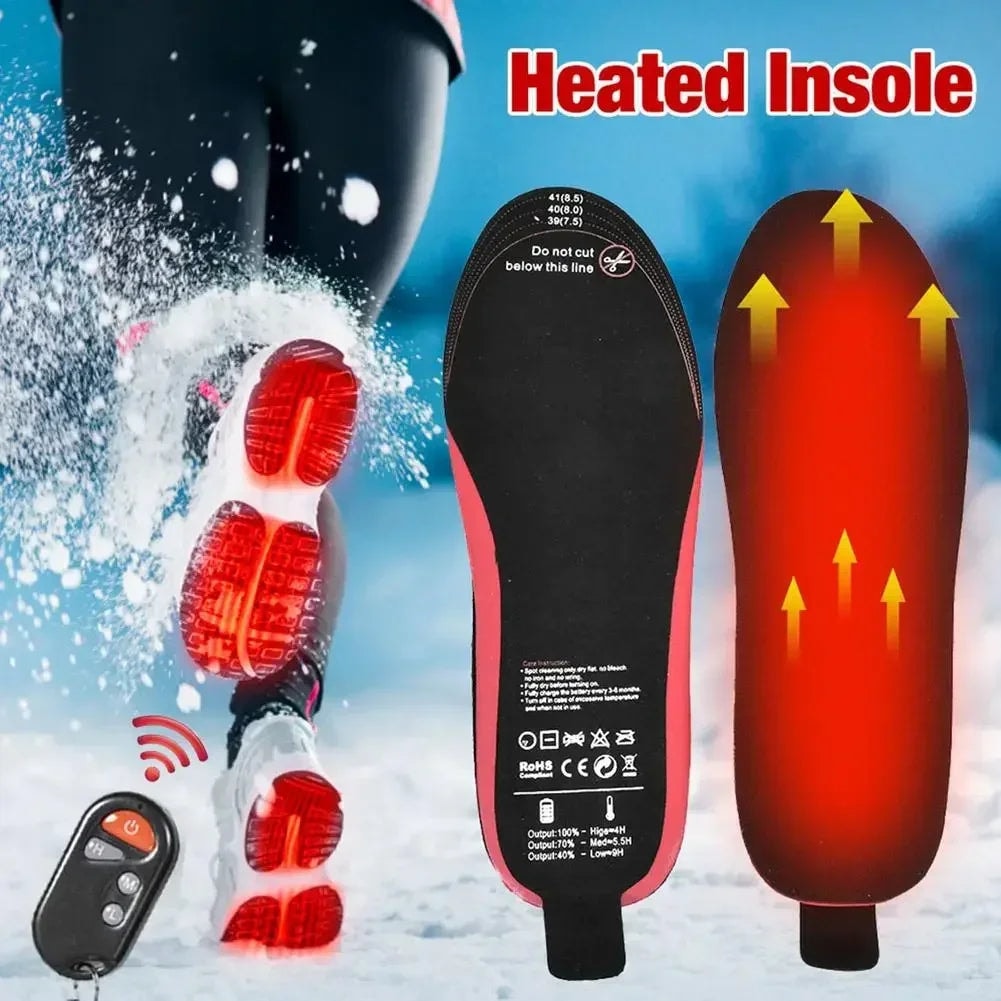 Rechargeable Heated Insoles with Remote Control for Winter Boots