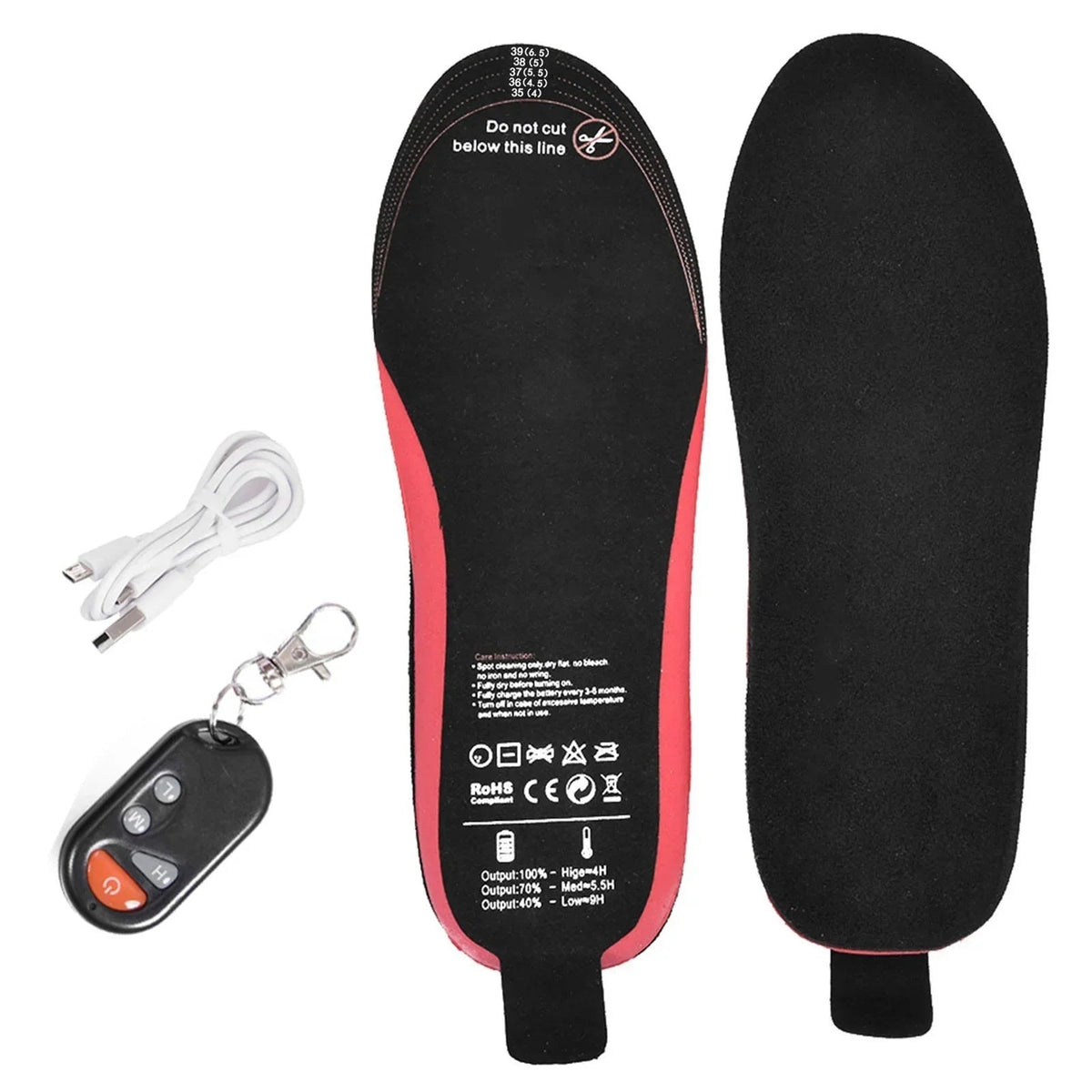 Rechargeable Heated Insoles with Remote Control for Winter Boots