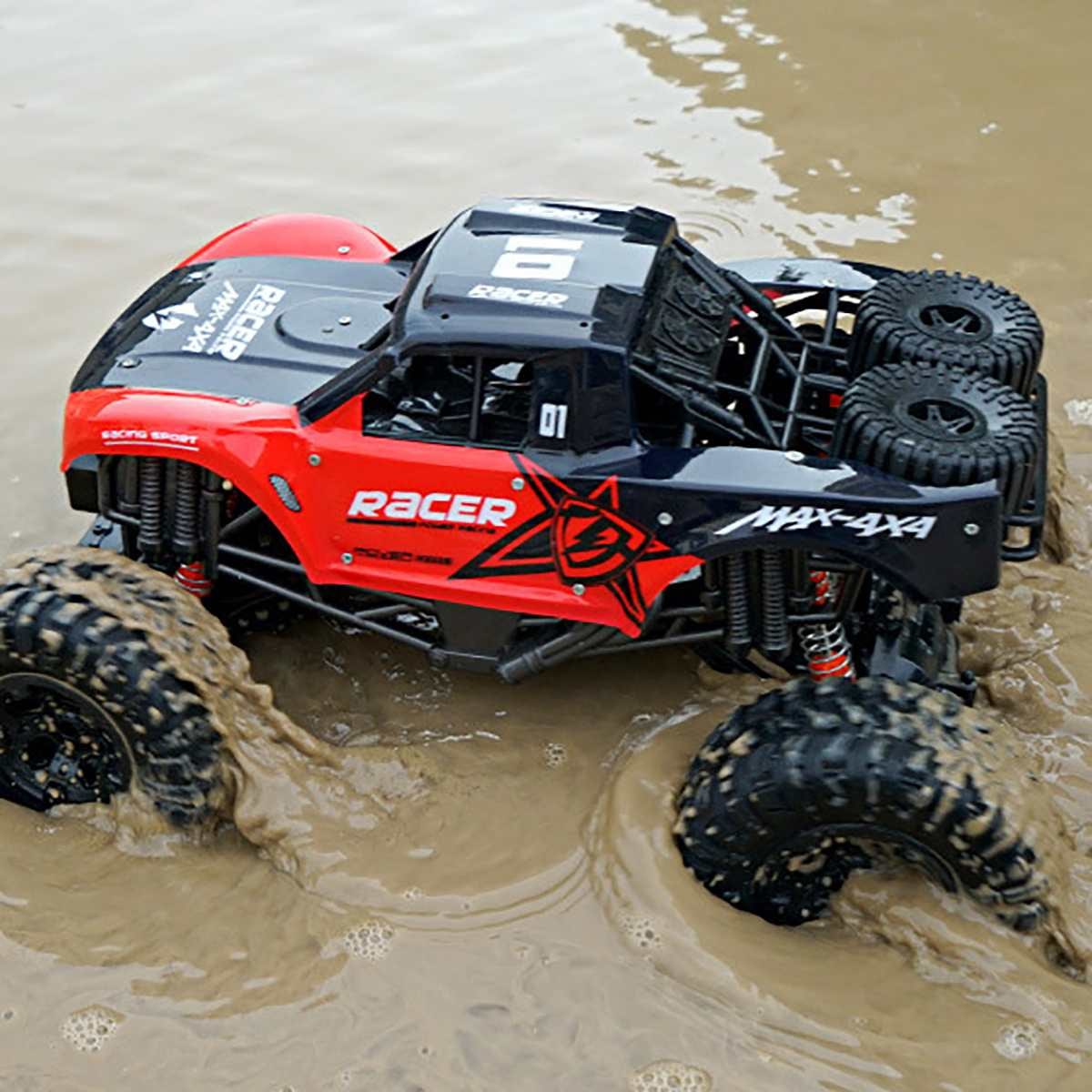 Amphibious Remote Control Monster Truck All Terrain Waterproof Four Wheel Drive RC Car Rechargeable Off-Road Toy Truck for Kids