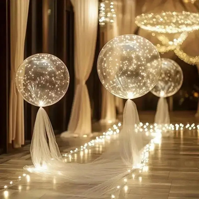 Reusable LED Light Up Balloon Set with Warm White String Lights
