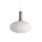 Ribbed Glass Pendant Light with Metal Tube Fitting for Kitchen Island