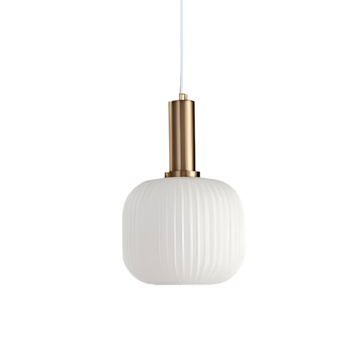 Ribbed Glass Pendant Light with Metal Tube Fitting for Kitchen Island